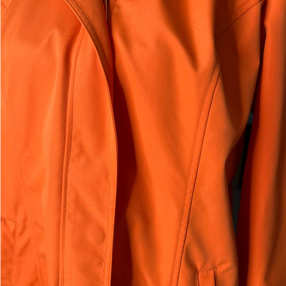 Dennis by Dennis Basso Women's Coat Size Small Orange Zipper Snap Close w/Hood - Picture 2 of 6